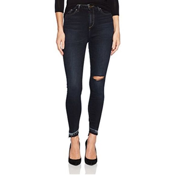 Dl1961 Chrissy Skinny Frayed Hem Jeans Sz 26 - Picture 3 of 8